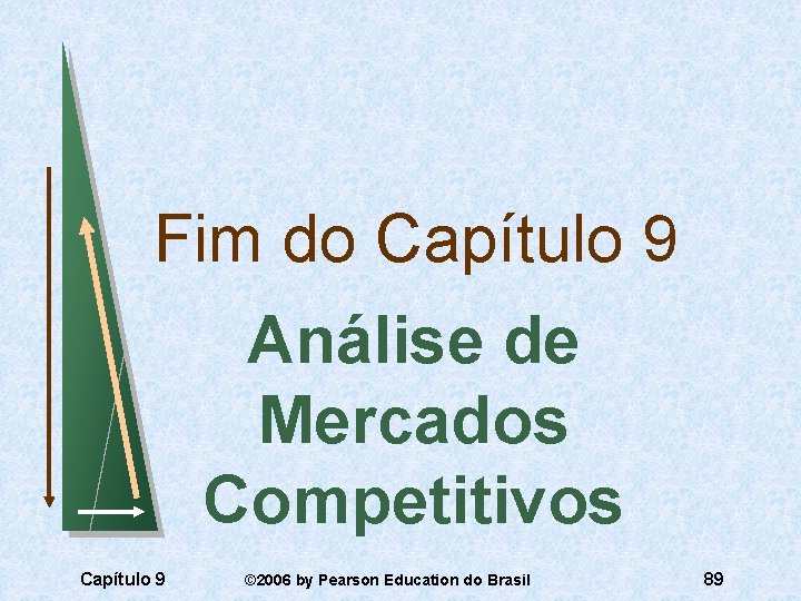 Fim do Capítulo 9 Análise de Mercados Competitivos Capítulo 9 © 2006 by Pearson