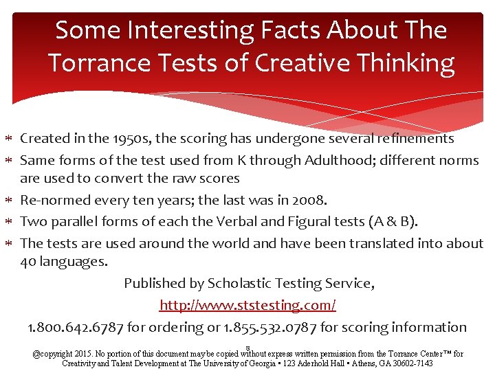 Some Interesting Facts About The Torrance Tests of Creative Thinking Created in the 1950