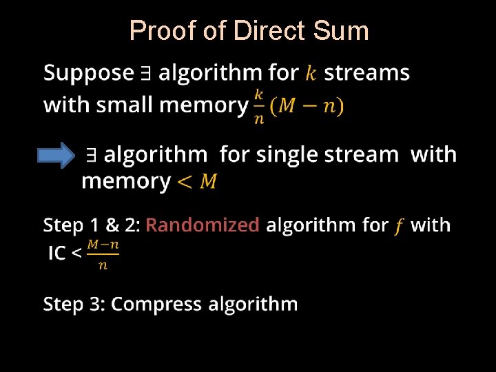Proof of Direct Sum 