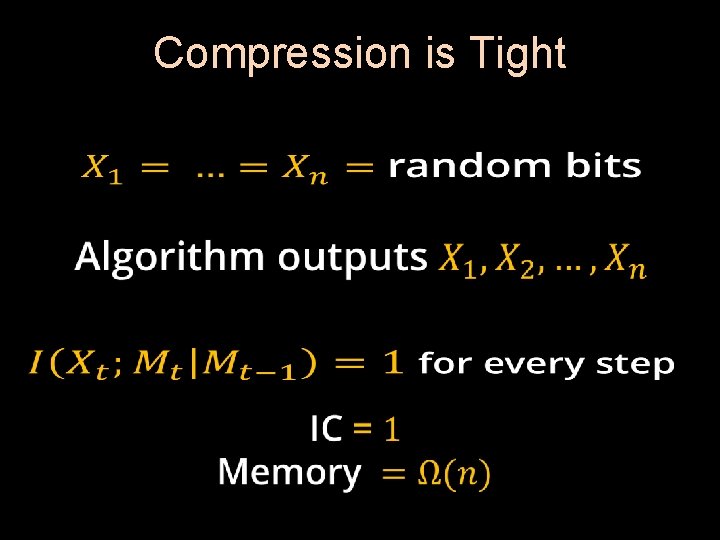 Compression is Tight 