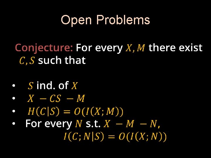 Open Problems 