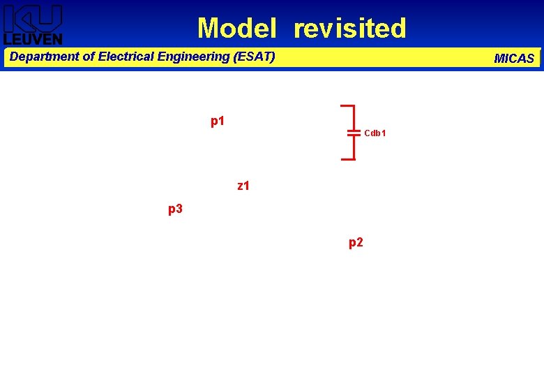 Model revisited Department of Electrical Engineering (ESAT) MICAS p 1 Cdb 1 z 1