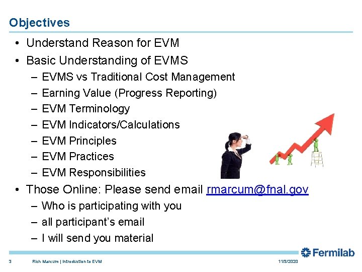 Objectives • Understand Reason for EVM • Basic Understanding of EVMS – – –