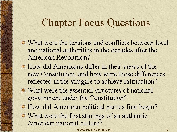 Chapter Focus Questions What were the tensions and conflicts between local and national authorities