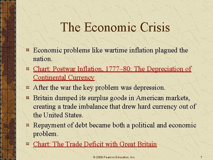 The Economic Crisis Economic problems like wartime inflation plagued the nation. Chart: Postwar Inflation,