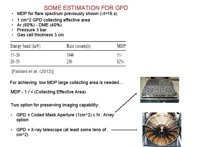  • • • SOME ESTIMATION FOR GPD MDP for flare spectrum previously shown