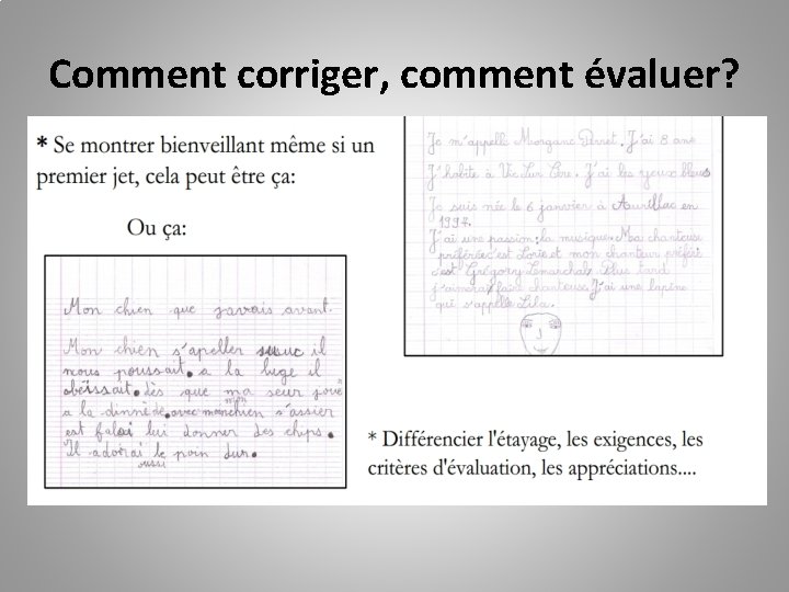 Comment corriger, comment évaluer? 