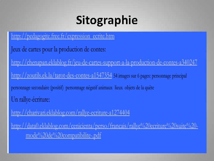 Sitographie 