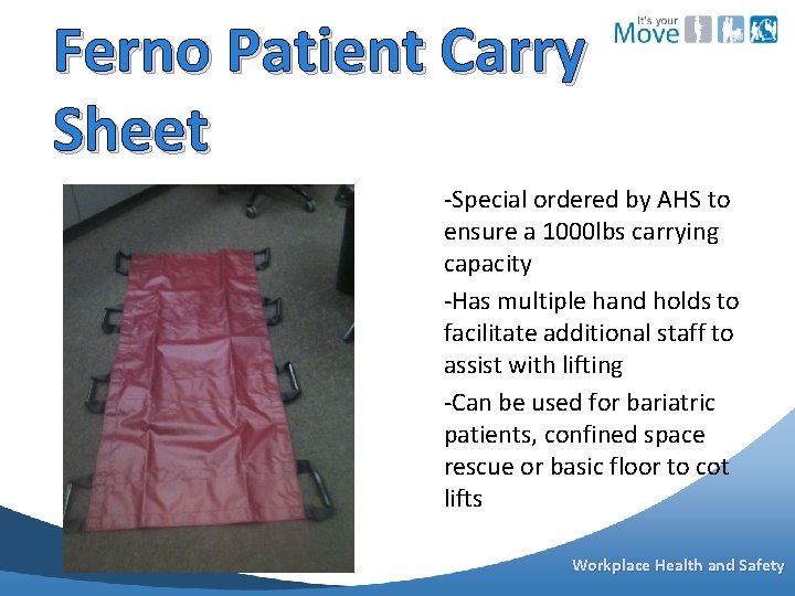 Ferno Patient Carry Sheet -Special ordered by AHS to ensure a 1000 lbs carrying