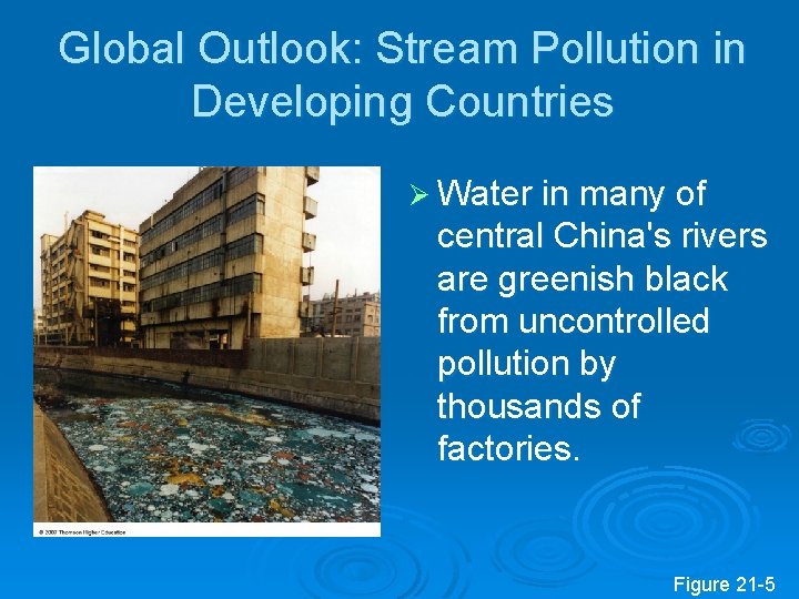 Global Outlook: Stream Pollution in Developing Countries Ø Water in many of central China's