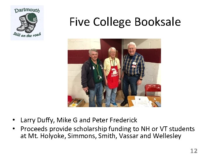 Five College Booksale • Larry Duffy, Mike G and Peter Frederick • Proceeds provide