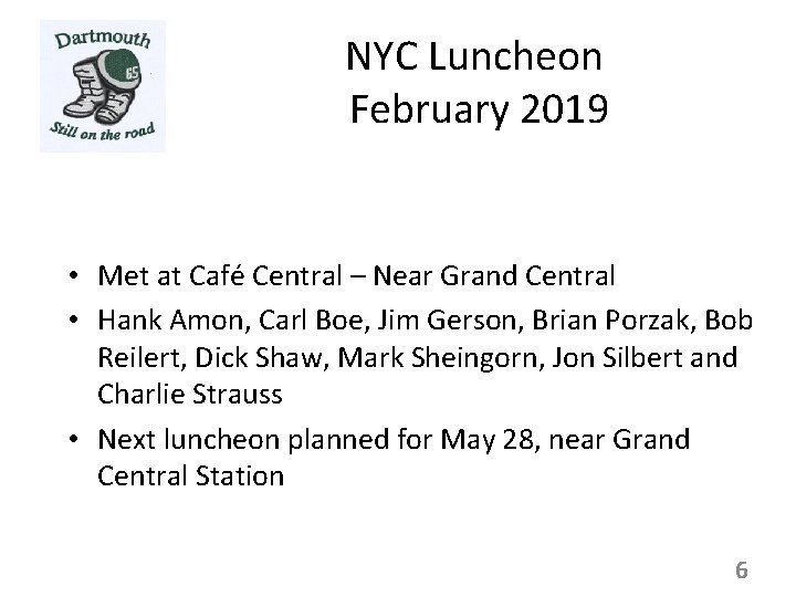 NYC Luncheon February 2019 • Met at Café Central – Near Grand Central •