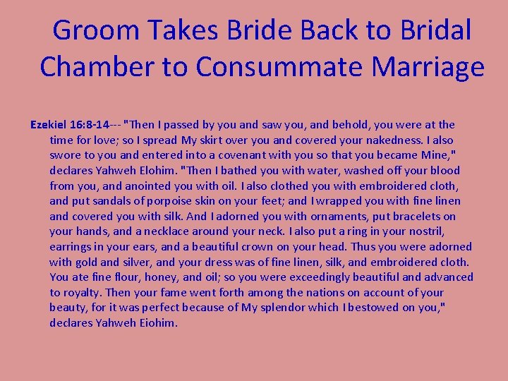 Hebrew Marriage Customs As They Relate To Scripture
