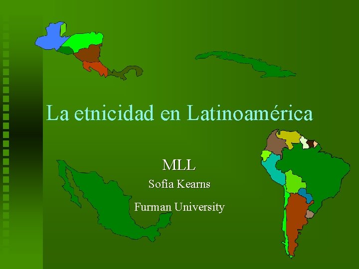 La etnicidad en Latinoamérica MLL Sofía Kearns Furman University 