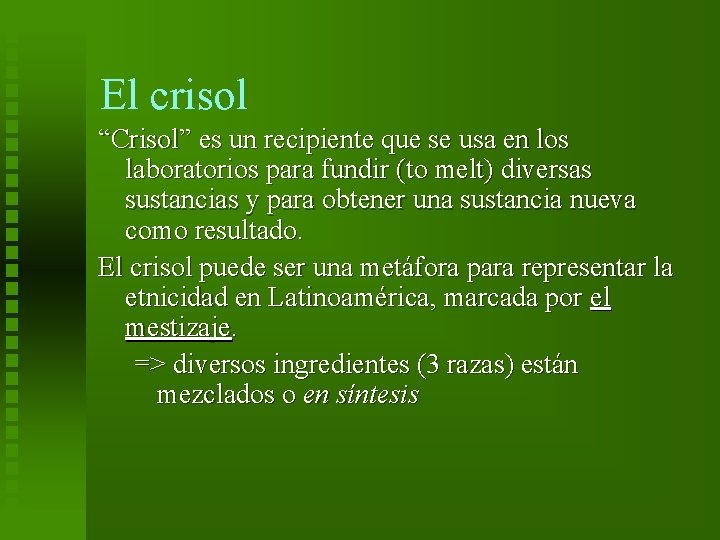 El crisol “Crisol” es un recipiente que se usa en los laboratorios para fundir