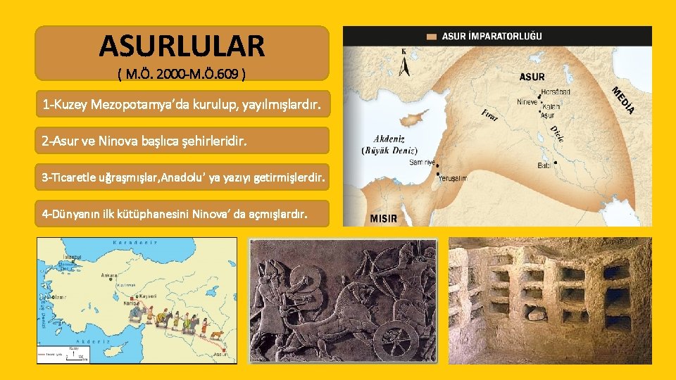 ASURLULAR ( M. Ö. 2000 -M. Ö. 609 ) 1 -Kuzey Mezopotamya’da kurulup, yayılmışlardır.