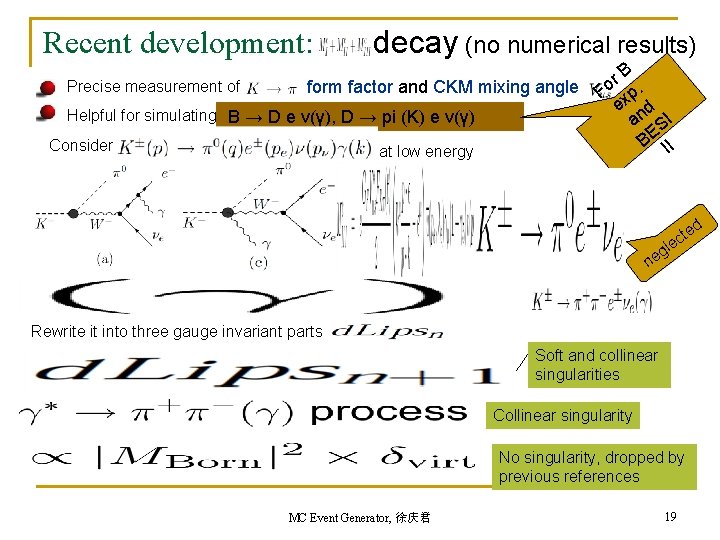 Recent development: Precise measurement of decay (no numerical results) form factor and CKM mixing Recent development: Precise measurement of decay (no numerical results) form factor and CKM mixing