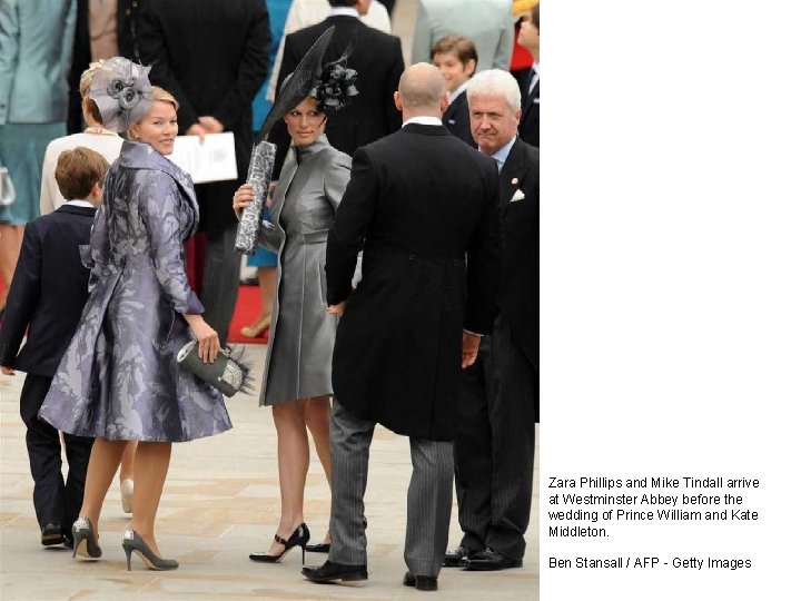 Zara Phillips and Mike Tindall arrive at Westminster Abbey before the wedding of Prince