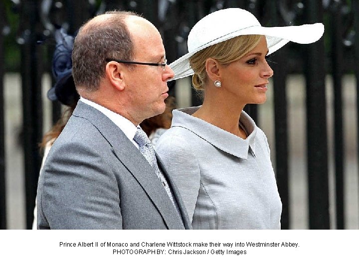 Prince Albert II of Monaco and Charlene Wittstock make their way into Westminster Abbey.