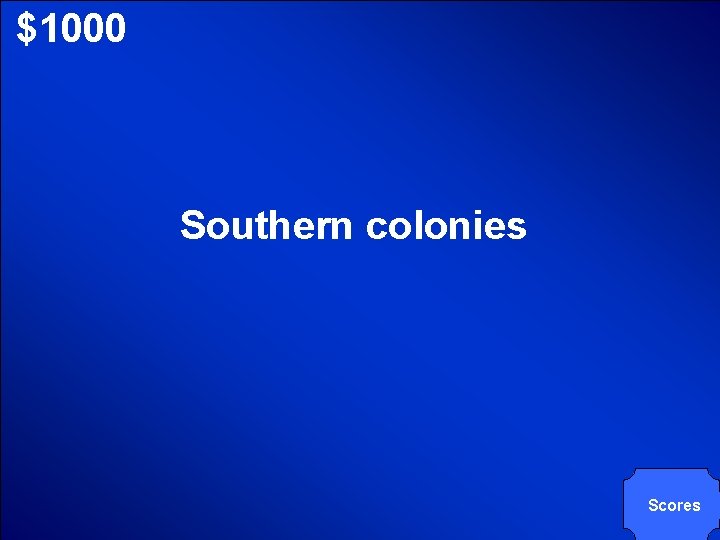 © Mark E. Damon - All Rights Reserved $1000 Southern colonies Scores 