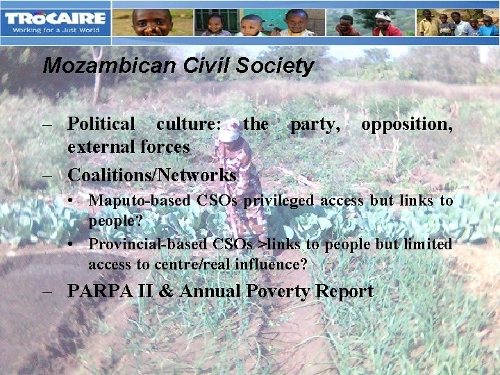 Mozambican Civil. Master Society title Click to edit – • Click Political culture: party,