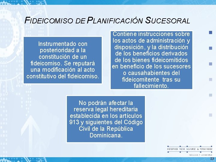 FIDEICOMISO DE PLANIFICACIÓN SUCESORAL Instrumentado con posterioridad a la constitución de un fideicomiso. Se