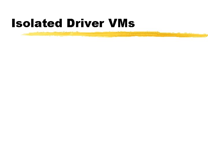 Isolated Driver VMs 