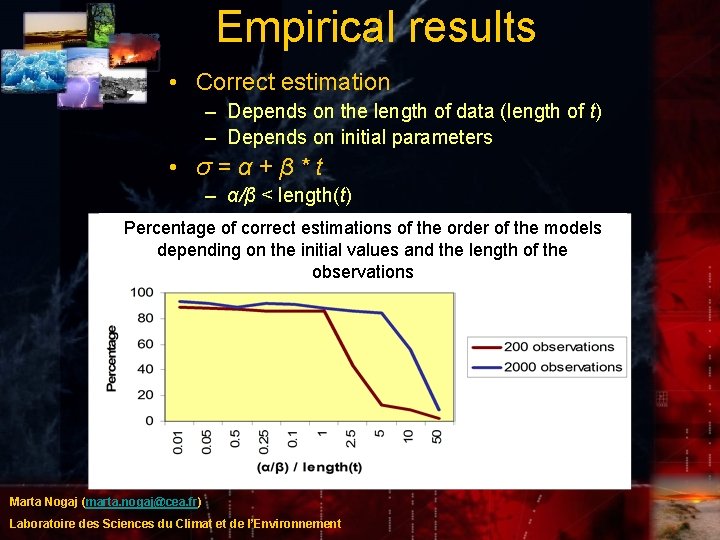 Empirical results • Correct estimation – Depends on the length of data (length of Empirical results • Correct estimation – Depends on the length of data (length of
