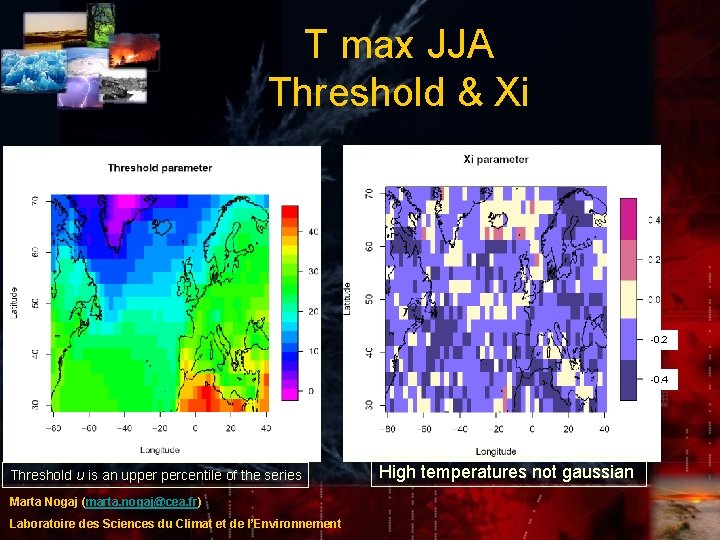 T max JJA Threshold & Xi -0. 2 -0. 4 Threshold u is an T max JJA Threshold & Xi -0. 2 -0. 4 Threshold u is an