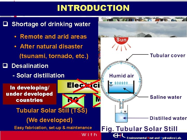 INTRODUCTION Shortage of drinking water • Remote and arid areas • After natural disaster