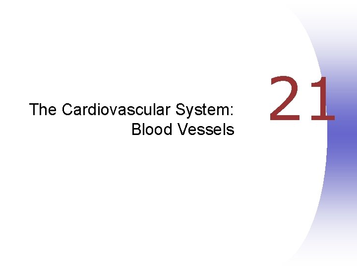 The Cardiovascular System: Blood Vessels 21 