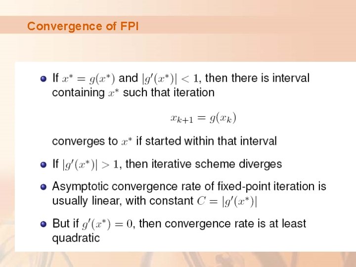 Convergence of FPI 