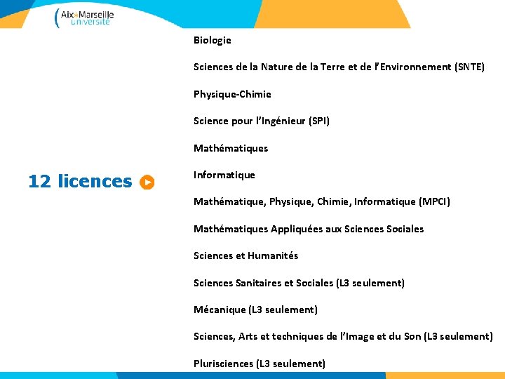 Biologie Sciences de la Nature de la Terre et de l’Environnement (SNTE) Physique-Chimie Science