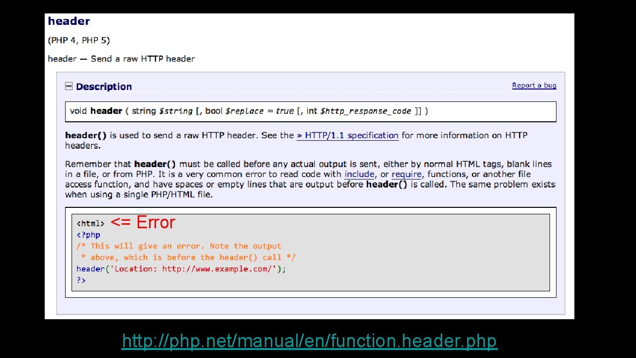 <= Error http: //php. net/manual/en/function. header. php 
