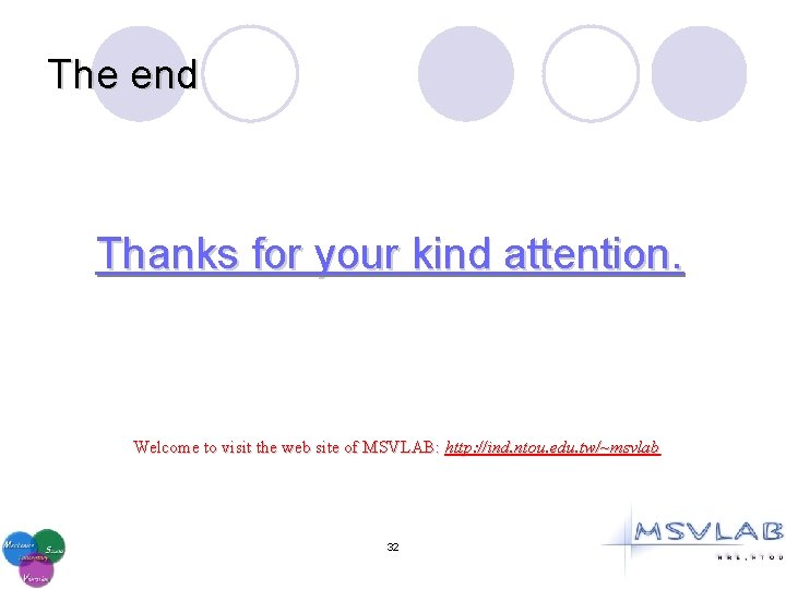 The end Thanks for your kind attention. Welcome to visit the web site of