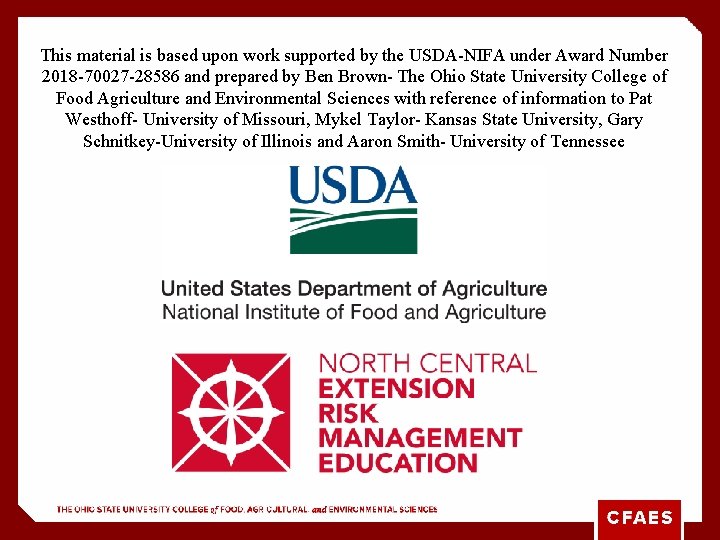 This material is based upon work supported by the USDA-NIFA under Award Number 2018