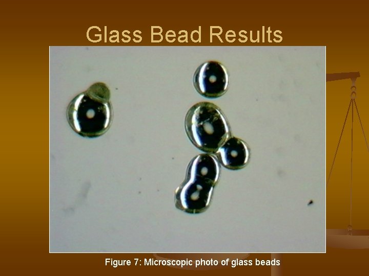 Glass Bead Results Figure 7: Microscopic photo of glass beads 