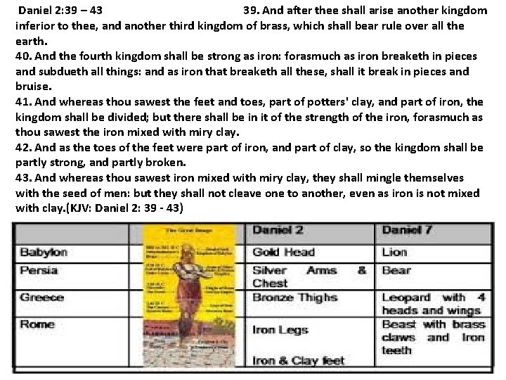 Daniel 2: 39 – 43 39. And after thee shall arise another kingdom Daniel 2: 39 – 43 39. And after thee shall arise another kingdom