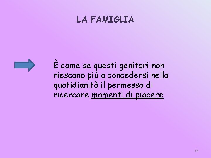 LA FAMIGLIA È come se questi genitori non riescano più a concedersi nella quotidianità