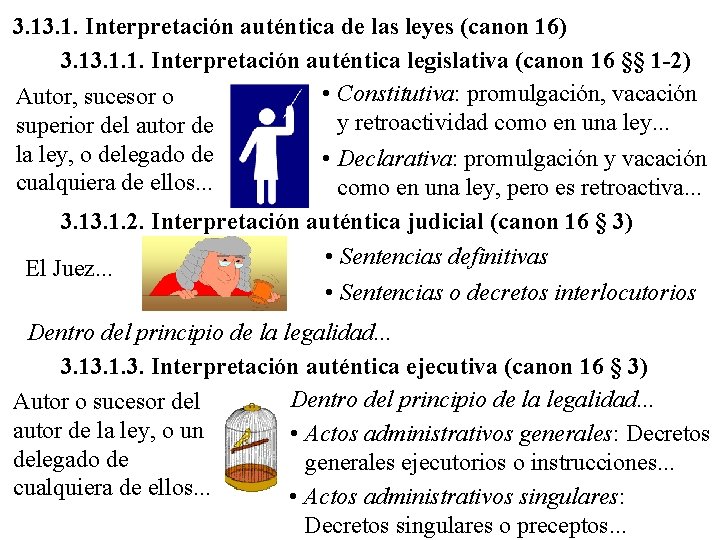 3. 1. Interpretación auténtica de las leyes (canon 16) 3. 1. 1. Interpretación auténtica