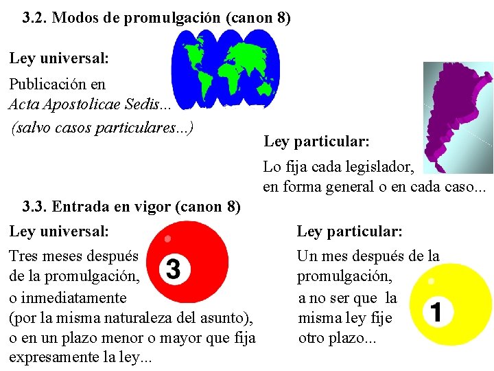 3. 2. Modos de promulgación (canon 8) Ley universal: Publicación en Acta Apostolicae Sedis.