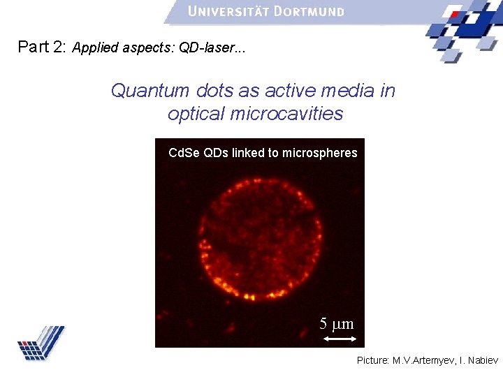 Part 2: Applied aspects: QD-laser. . . Quantum dots as active media in optical