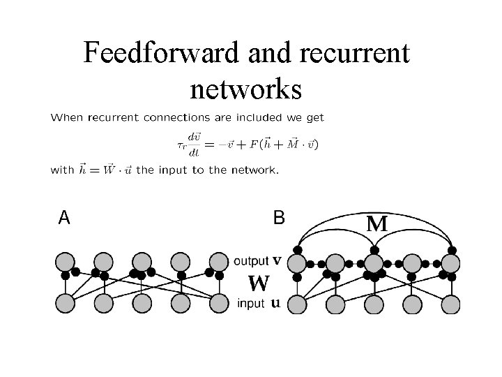 Feedforward and recurrent networks 