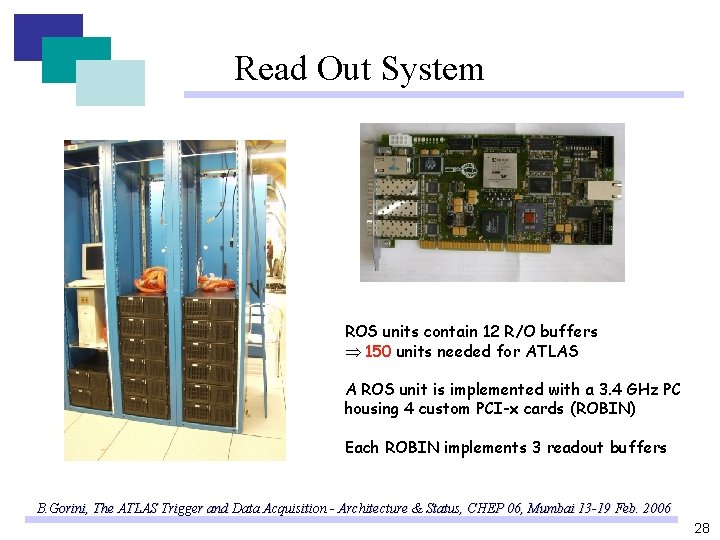 Read Out System ROS units contain 12 R/O buffers 150 units needed for ATLAS Read Out System ROS units contain 12 R/O buffers 150 units needed for ATLAS