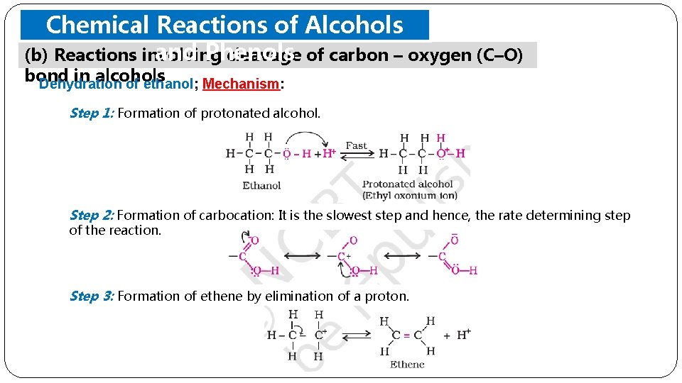 Chemical Reactions of Alcohols and Phenols (b) Reactions involving cleavage of carbon – oxygen