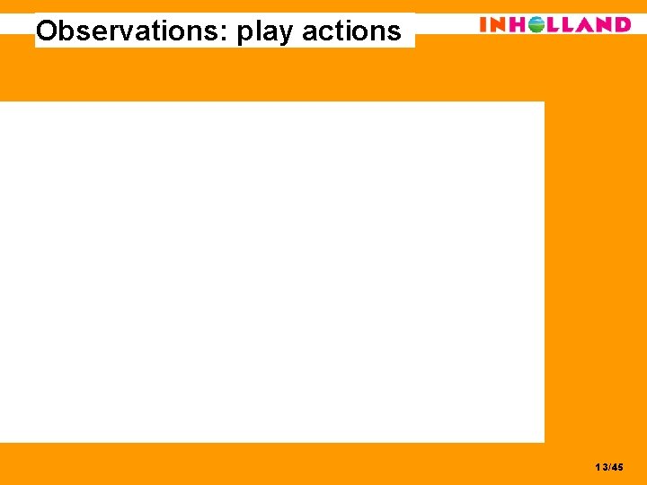 Observations: play actions 13/45 