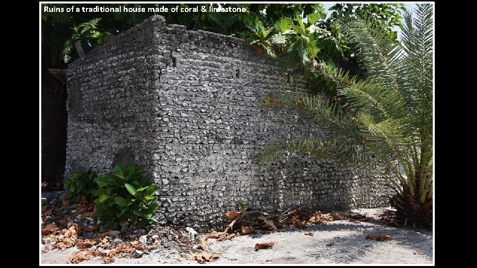 Ruins of a traditional house made of coral & limestone 