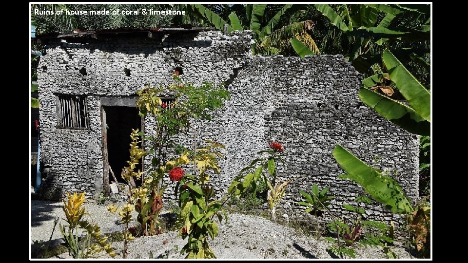 Ruins of house made of coral & limestone 