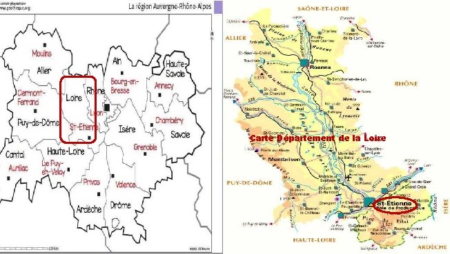 Carte Département de la Loire 