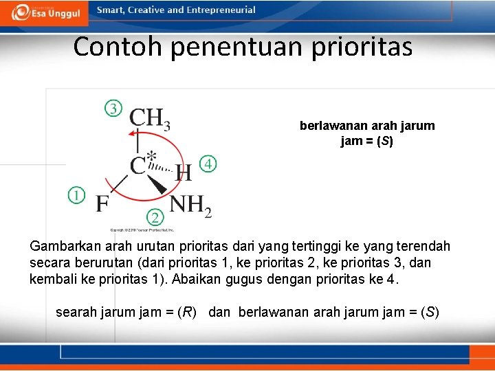 Contoh penentuan prioritas berlawanan arah jarum jam = (S) Gambarkan arah urutan prioritas dari